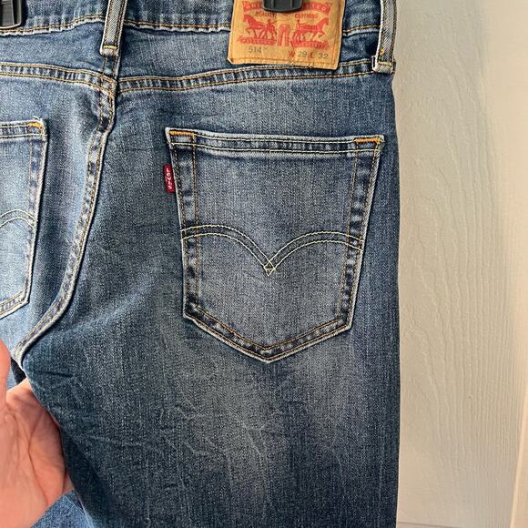 Levi's 514 Jeans Men’s Size 29x32* Slim Straight Fit Feathering Distressed Blue - Picture 4 of 13